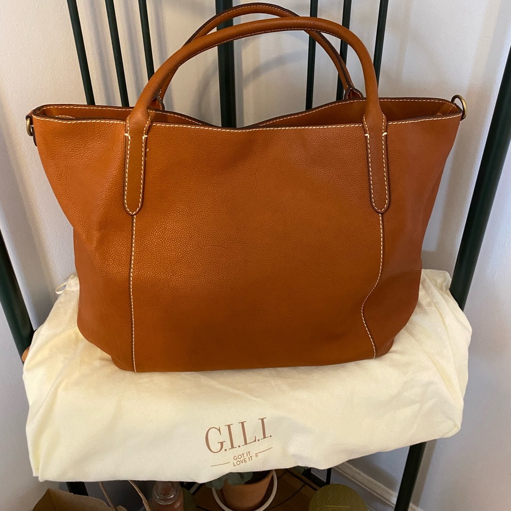 NEW Caramel GILI All Leather Tote